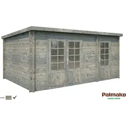 Palmako Gartenhaus Ella 13,1 m2 Zweiraumhaus - 28 mm Grau tauchimprägniert