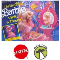 Kostüm Ball Barbie Frisier & Thron Spielset 1990 Mattel Arco Spielzeug 7220