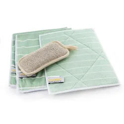 Muxel Das kleine Reinigungsset, Reinigungstücher mit Bambus-Viskose Putztücher für Streifenfreie Sauberkeit in Küche, Bad und Überall wo hygienische Sauberk