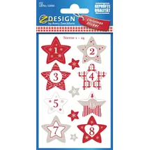 Avery Zweckform Adventskalender Zahlen 24 Sterne (Made in Germany, Aufkleber Weihnachten, Papier, selbstklebend, Sternenzahlen, Adventskalender, Adventszahlen Nr. 1-24, Weihnachtskalender) 52890