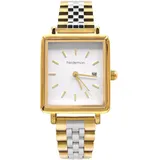 Heideman Elegante Damenuhr Tilda Silber Gold farbend Bicolor - Quadratisches Edelstahlgehäuse, weißes Zifferblatt, 3 ATM Wasserdichtigkeit - Luxuriöse Armbanduhr für Frauen