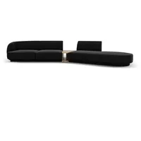 Micadoni Sofa Miley, modular 4-Sitzer mit 1 Armlehne schwarz
