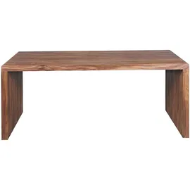 KADIMA DESIGN Schreibtisch TEKO: Massivholz Sheesham, Stauraum, abgerundete Ecken, stabil. Braun, 120x60x76 cm