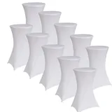 Baumarktplus 10er Set Stehtischhusse 60 cm weiß Tischdecke Husse Partytisch Bistrotisch Decke