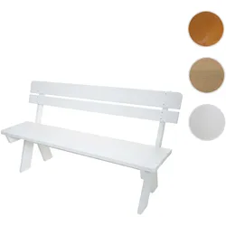 Gartenbank HWC-L66, Sitzbank Holzbank Parkbank, Gastronomie-Qualität, Massiv-Holz 148cm ~ weiß