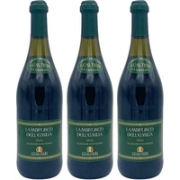 Lambrusco Gualtieri Rosso süß 3x 0,75l Dell Emilia | Roter Perlwein aus Italien