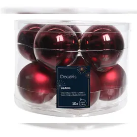 Christmas Decorations Kaemingk Weihnachtsbaumkugeln Glas 6 cm 10 Stueck Rot Glanz Matt