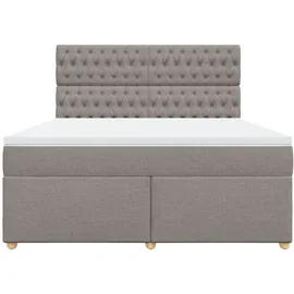 vidaXL Boxspringbett mit Matratze Taupe 180x200 cm Stoff