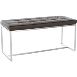 CLP Edelstahl Küchenbank Barci Kunstleder I Moderne 2er-Sitzbank Mit Polsterung Für Esszimmer Und Küche Und Büro I Sitzhöhe 48 CM