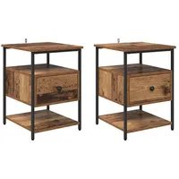 VidaXL Nachttisch 2 pcs Altholz 40 x 42 x