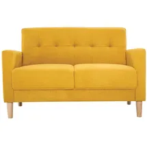 miliboo Skandinavisches Sofa 2-Sitzer mit Samteffekt in Senfgelb Moon