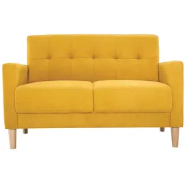 miliboo Skandinavisches Sofa 2-Sitzer mit Samteffekt in Senfgelb Moon