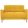 miliboo Skandinavisches Sofa 2-Sitzer mit Samteffekt in Senfgelb Moon
