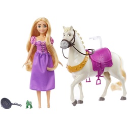 Mattel® Anziehpuppe Disney Princess, Modepuppe Rapunzel und Pferd bunt