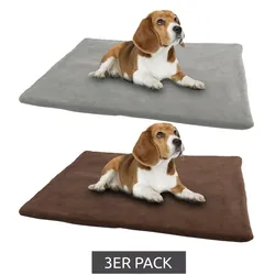 3er Pack vitazoo Thermodecke waschbare Heimtier-Decke für Hunde und Katzen SC-353 60x45 cm Braun oder Grau - 