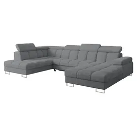 altdecor Ecksofa COMA U Cord 3-Sitzer Dunkelgrau