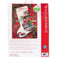 Dimensions 70-08986 Santa's Truck Counted Cross Stitch Christmas Stocking,