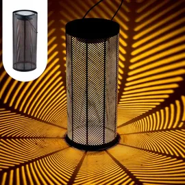 Marrakesch Orient & Mediterran Interior 2er Set Solarlaterne Solar Laterne Lampe Deko Balkon Garten Bamba Schwarz