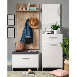 INOSIGN Como Garderoben-Set 132,5 x 35 x 195 grau|weiß