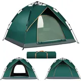 OHMG Camping Zelt Automatisches 3 Mann Personen Instant-Zelt Pop Up Kuppelzelt 4 Jahreszeiten Wasserdicht Winddicht Campingzelt mit Erweiterbare,äußerer Zeltplane für Familien Camping
