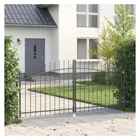 vidaXL Gartentor 125 x 300 cm Grau/Stahl