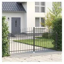vidaXL Gartentor 125 x 300 cm Grau/Stahl