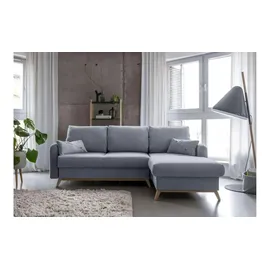 miuform Eckcouch Polyester 4-Sitzer Hellgrau