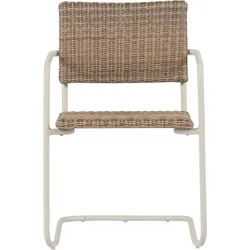 ebuy24 Gartenstuhl Camille | Gartenstuhl Polyrattan natur, grau