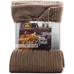 Decke CORD taupe - braun