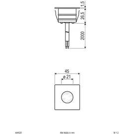 EVN LED-Bodeneinbauleuchte 444520 Aluminium Edelstahl Glas