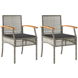 vidaXL Gartenstuhl 57 x 57 x 85 cm grau 2 St.