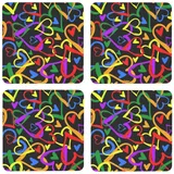 FZGGWYHL Gay Pride Untersetzer aus MDF, Kork, bedruckt, Regenbogenfarben, 4 Stück