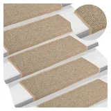 vidaXL Stufenmatte, Stufenmatten 15 Stk. Dunkelbeige 65x21x4 cm