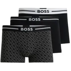 BOSS für Herren. 50531694 3er-Set Boxershorts mit Monogramm mehrfarbig (M), Heimtextilien, Baumwolle
