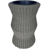 HC Garten & Freizeit Blumentopf Rattan-Optik mit Plastiktopf