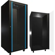 Extralink Rackmount-Schrank 27U 600x600 Schwarz stehend, Freistehendes Gestell,
