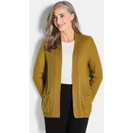 GOLDNER Offener Cardigan mit Taschen honig 24