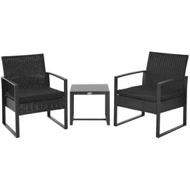 Outsunny Polyrattan Sitzgruppe Set 5-tlg. schwarz