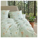 ELEGANTE Pastel Jersey Floral Aqua 155 x 220 cm + 80 x 80 cm