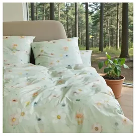 ELEGANTE Pastel Jersey Floral Aqua 155 x 220 cm + 80 x 80 cm