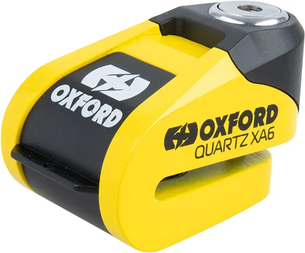 Oxford XA6/XA10, blocage du disque de frein avec alarme - Jaune/Noir - 6 mm