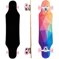 Longboard-Skateboards, 88,9 cm, Mini-Langboards für Erwachsene, Jugendliche und Kinder Cruiser-Langboard (bunt)