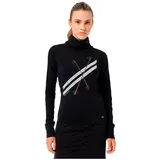 super.natural Kryssede Ski Sweatshirt - Jet Black / Fresh White / Copper / Natural White - XS