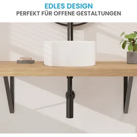 Bächlein Design Siphon Universal für Waschbecken [Matt Schwarz] -Premium Design Siphon fürs Waschbecken