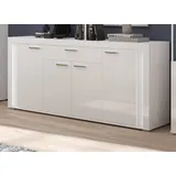 inn.furn Sideboard 182 x 86 cm Weiß Hochglanz