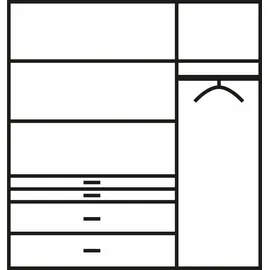 Rauch Kleiderschrank RAUCH "Harburg Drehtürenschrank Schlafzimmerschrank mit viel Stauraum", grau (graumetallic), B:136cm H:197cm T:54cm, Holzwerkstoff, Schränke, Kleiderschrank, Bestseller Schrank Garderobe im Schlafzimmer