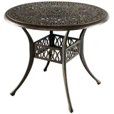 Costway Gartentisch Ø 90 x 74 cm Braun