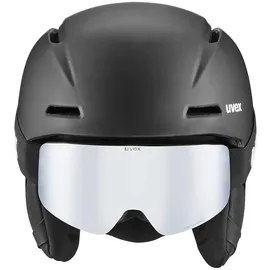 Uvex viti Set - Leichter Skihelm & Skibrille für Kinder - individuelle Größenanpassung - 100% UVA-, B, C Schutz - Black matt 51-55 cm