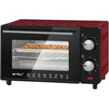 Woltu Minibackofen, 10 Liter, 650 Watt mit Timer für Pizza, Toast, Truthahn rot