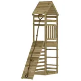 vidaXL Spielturm mit Kletterwand Imprägniertes Kiefernholz Braun